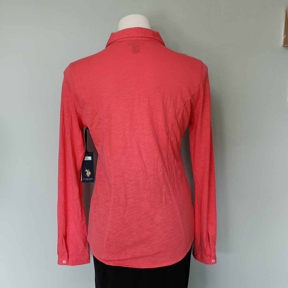 U.S. Polo Assn Pink Button Down Top - Picture 10 of 13